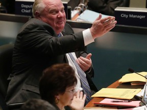 Mayor Rob Ford in council chambers on Thursday, April 3, 2014. (Craig Robertson/Toronto Sun)