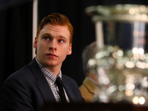 Maple Leafs prospect Connor Brown was named the Ontario Hockey League MVP for 2013-14 at Ricoh Coliseum on Tuesday. He recorded a league-best 128 points. (Dave Abel/Toronto Sun)