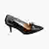 FASHIONISTA"Meow, Mom!" sums it up. Kitten heel pumps with gold bow, ($129), MarhallsOnline.com