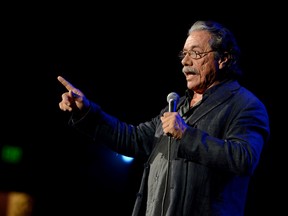 Actor Edward James Olmos speaks at a "No On Proposition 32" concert at the Nokia Theatre L.A. Live on October 3, 2012 in Los Angeles, California.  Kevin Winter/Getty Images/AFP