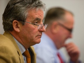 Councillor Joe Swan listens during the afternoon budget session begins at city hall in London, Ont. on Friday February 7, 2014.