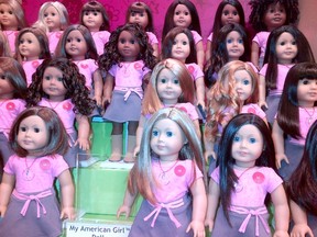 An array of the American Girl dolls at Yorkdale Shopping Centre.