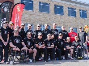 The Solider On Afghanistan Relay team arrived in Kanata at the Legion House around 4pm, where a ceremony was held to thank Canadians for their support. Ottawa On. Monday, May 7,  2014.    Lacy Gillott/Ottawa Sun/QMI Agency