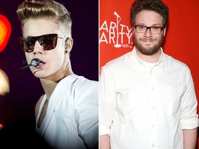 Justin Bieber and Seth Rogen (WENN.COM)