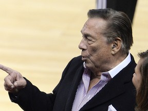 Los Angeles Clippers owner Donald Sterling attends the NBA playoff game between the Clippers and the Golden State Warriors on April 21, 2014 at Staples Center. (AFP PHOTO/ROBYN BECK)