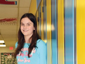 Eleven-year-old Mya Citrigno is off to Montreal, Que., to put her French dictation skills to test. She is competing in the international La Dictée P.G.L. event against other students from across Canada and the United States. John Stoesser photo.
