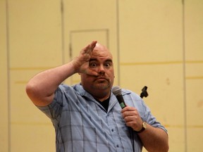 Winnipeg comedian Big Daddy Tazz does a show at Beaver Brae Secondary School in Kenora, ON for Mental Health Month.