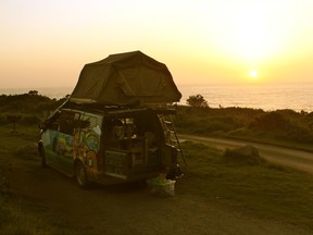 Our Wicked Camper van parked on our campsite at the Kirk Creek Campground between Big Sur and Lucia, Calif. ALEX WEBER PHOTO