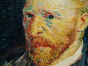 Brush strokes are seen in a detail from the oil painting "Portrait de l'Artiste", Autumn 1887, a self-portrait by Vincent Van Gogh at the Musee d'Orsay in Paris on March 10, 2014. (REUTERS/John Schults)