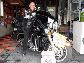 Bob Kikkert, of Cornwall, pictured on April 15, 2014, in mid-May will set out on a motorcycle journey of a lifetime, meeting his son Tim in Chicago, for a one-month-plus prostate cancer research awareness journey along historic U.S. Route 66. TODD HAMBLETON/CORNWALL STANDARD-FREEHOLDER/QMI AGENCY