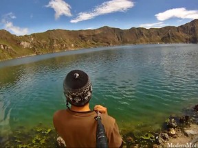 Alex Chacon documented his trip around the world in an epic selfie. (YouTube screengrab)