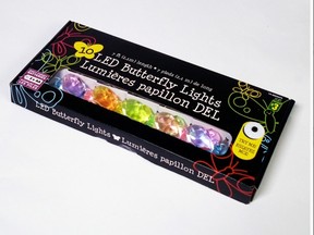 These LED lights in the shape of butterflies were sold in Dollarama stores. (healthycanadians.gc.ca photo)