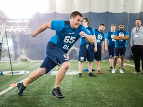 Pierre Lavertu during the CFL Combine at the Varsity Centre in Toronto  March 23. Ernest Doroszuk/Toronto Sun/QMI Agency