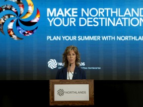 Northlands' vice President Cathy Kiss speaks to the media.  Northlands announces their summer lineup of events at the Edmonton Expo Centre in Edmonton, Alberta on Monday, May 12, 2014. Perry Mah/ Edmonton Sun/ QMI Agency