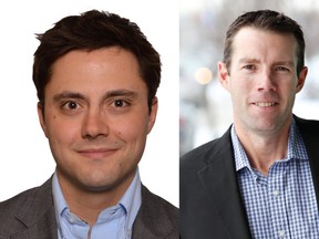 Dustin Fuller (left) will represent the Liberal party in the upcoming Macleod byelection now schedule for June 30, while John Barlow will represent the Conservatives.