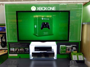 An XBox One is seen on display at the Wal-Mart Supercenter in the Porter Ranch section of Los Angeles Nov. 26, 2013.  REUTERS/Kevork Djansezian