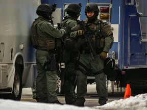 U.S. Park Police guard an entrance to the building after a shooting at the shopping mall in Columbia, Maryland.

REUTERS/James Lawler Duggan