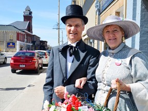 James Mintz and Carolyn Parks Mintz show off some historic style on Main Street.