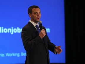 PC leader Tim Hudak releases his provincial platform for the upcoming election on Wednesday. (JACK BOLAND/Toronto Sun)