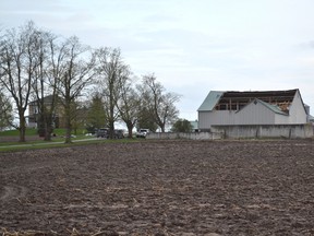 A farm building on Bruce Road 3, north of Mildmay, suffered damage to its roof Tuesday caused by a severe storm that ripped through the area. Environment Canada confirmed Wednesday that there was a tornado in the area. Patrick Bales/QMI