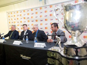 The coaches of the four Memorial Cup teams spoke to the media Wednesday night in London, Ont. (Mike Hensen, QMI Agency)