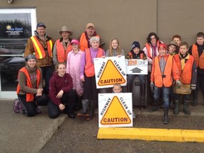 The 4-H club out in numbers for a little highway clean up. Submitted photo.