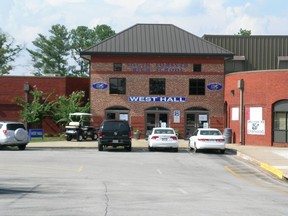 This Wikipedia image shows the front entrance of South Forsyth High School in Cumming, Forsyth County, Georgia. (McBrayn/Wikipedia)