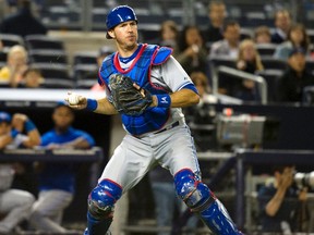 Former Blue Jays catcher J.P. Arencibia, now a member of the Texas Rangers. (RAY STUBBLEBINE/Reuters files)
