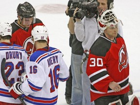 Handshake lines should be less like the Martin Brodeur-Sean Avery affair and more like Jim Henry’s bow to Rocket Richard. (SUN FILE)