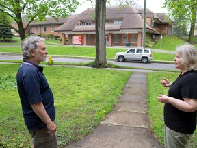 "I think schizophrenics should be helped ? I?m not one of those NIMBY (not in my backyard) people." -- Marion Austin, who lives across the street from Bethesda, shown at left with her husband, Rob, standing on their front pathway. (CRAIG GLOVER, The London Free Press)