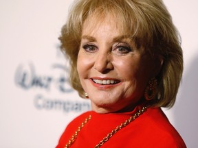 Journalist Barbara Walters aarrives for "A Celebration of Barbara Walters Cocktail Reception" in New York May 14, 2014. Walters is set to retire after more than 5 decades in journalism.  REUTERS/Carlo Allegri