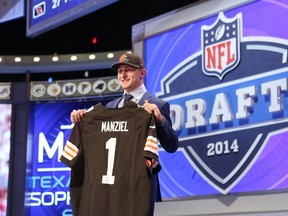 The Cleveland Browns drafted quarterback Johnny Manziel after he texted the team anxious to be picked. (USA Today)