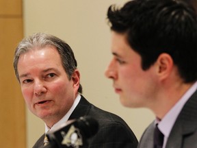 Perhaps if Sidney Crosby (right) scored a little more this playoffs, former general manager Ray Shero would still have a job. (Reuters)