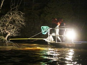 Gino Donato/The Sudbury Star
The shocker boat in action on Little Ella Lake just east of Narin Centre.