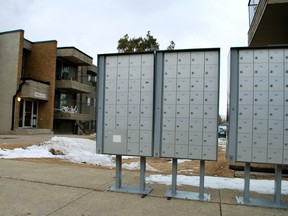 Recently installed more secure mailboxes at Maple Gardens (Boardwalk Rental Communities) at 70 Street and 149 Avenue. T Edmonton Police Hand Out