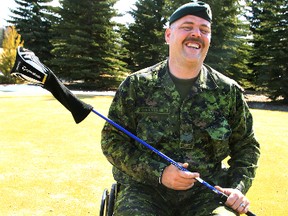 Sgt. Kevin Nanson is up for any challenge — including golf. (TOM BRAID Edmonton Sun)