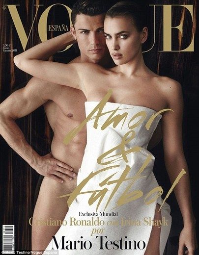 Naked Cristiano Ronaldo modelling for Spanish Vogue cover with  