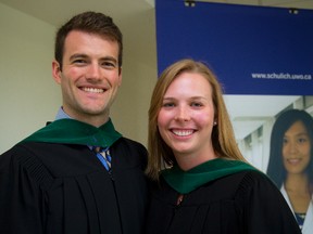Rob McKeough and Krista Margeson are part of a group of 74 who chose family medicine at Schulich, the most ever at the school. (MIKE HENSEN, The London Free Press)