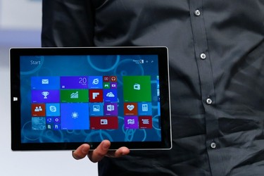 Panos Panay, corp. vice president for Surface computing at Microsoft Corp, unveils the latest models of the Surface tablet in New York May 20, 2014.   REUTERS/Brendan McDermid