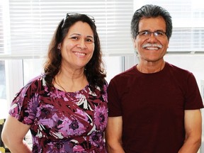 Magdalena Fondes and her husband Rafael Moreno at the YMCA Learning & Career Centre. The couple are students in the LINC language program, providing newcomers to the Sarnia-Lambton region with practical language skills and a sense of community.