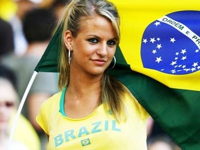 A Brazil soccer fan attends a game at the 2006 World Cup. (REUTERS)