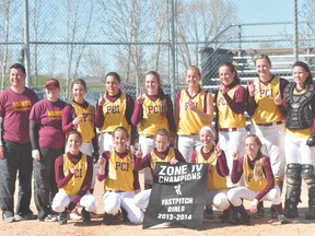 The PCI Saints fastpitch team captured the Zone 4 title May 21. (Kevin Hirschfield/The Graphic/QMI Agency)