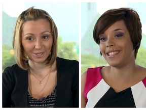 A combination photo shows (L-R) Amanda Berry, Gina DeJesus and Michelle Knight expressing gratitude to people from Cleveland and across the world who have offered support to them in a video that was filmed last week in the offices of the law firm managing a trust fund established for the three women and released June 9, 2013 by the Hennes Paynter Communications. (REUTERS/Hennes Paynter Communications/Handout via Reuters)
