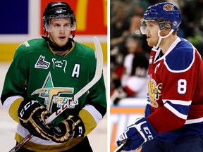 Foreurs top forward Anthony Mantha, left, and Oil Kings top defenceman Griffin Reinhart both sport the No. 8. (QMI Agency composite)