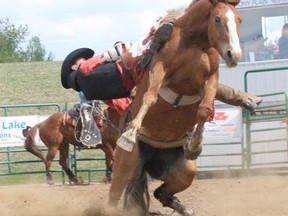 With John Duffy back as the stock contractor for the annual Stony Plain Kinsmen Rodeo, to be held on May 30, 31 and June 1 at the exhibition grounds, spectators can be assured they’ll see plenty of top-notch action as man takes on beast in all the favourites of the sport including saddle bronc riding, bull busting and barrel racing. All the money raised from the rodeo event is put back into the community by the local service group who take pride in this event and the thrills and spills it provides for spectators. - Gord Montgomery, File Photo