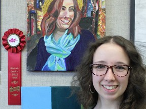 Grade 10 First place winner Naomi McGillis for “European Dream” Oil on Canvas. - Karen Haynes, Reporter/Examiner