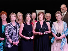 Pictured are Bridging Excellence Awards recipients Marg Bowser, left, Janet DeActis, Helen Shaw, Linda Dykes, Colleen Cook, Meaghan Lawrence-Kreeft, Dr. Mark Taylor, Melanie Halliday, and Dr. Renato Pasqualucci.  (Submitted)
