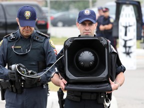 LRAD sound cannons being used during the G20 summit in Toronto.

MICHAEL PEAKE/SUN MEDIA