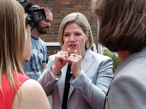 Ontario NDP leader Andrea Horwath visits a bakery in Ottawa On. Friday May 23,  2014.  Horwath was in Ottawa Friday during her campaign.  Tony Caldwell/Ottawa Sun/QMI Agency