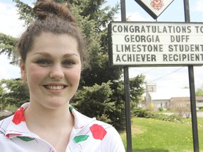 Ernestown Secondary School student Georgia Duff is one of 12 high school students to receive the annual Limestone Student Achievers Award for academic excellence combined with extra-curricular activities. (Michael Lea/The Whig-Standard)